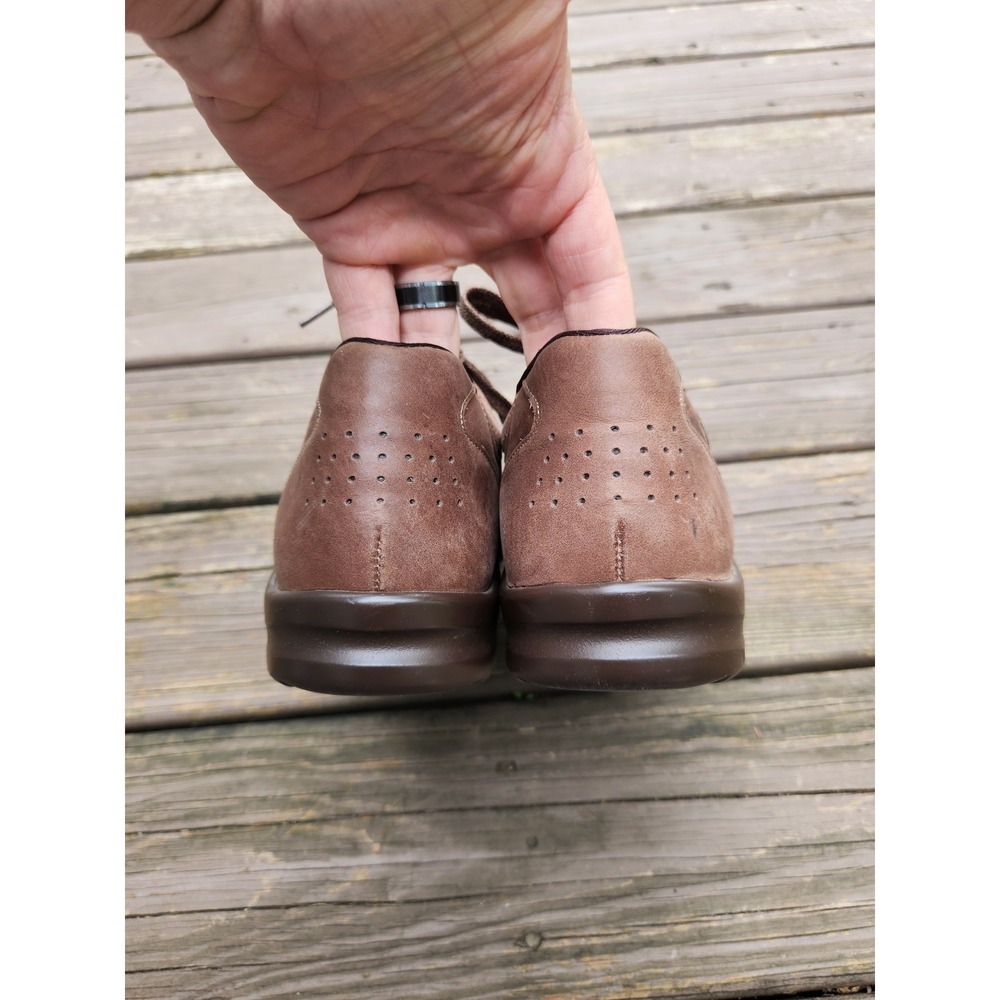 SAS Walk Easy Walking Shoes Chocolate Brown Leather Lace Up Sneakers 9.5 WW - Picture 6 of 9